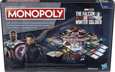 Монополія Marvel Studios The Falcon and The Winter Soldier Edition Настільна гра для 2-6 гравців віком від 14 років, різнокольорова