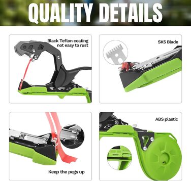 Плоскогубці для обв&39язування рослин, машина для обв&39язування рослин 420 г, машина для обв&39язування рослин з 10 000 скобами та 20 рулонами зеленої клейкої стрічки SJ-B13G