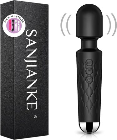 Вібратор SANJIANKE для жінок, стимулятор клітора та G-точки, 8 швидкостей, 20 режимів, чорний матовий