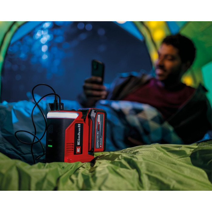 Акумуляторна зарядна станція Einhell TE-ES 18/150/1 Li-C-Solo Power X-Change (18 В, інвертор, підключення 230 В та 12 В, підключення USB-A та USB-C для заряджання, функція заряджання, без акумулятора)