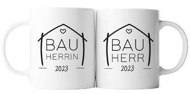 Кухоль для домовласників (2025, 2026), володіння будинком, церемонія завершення будівництва, заселення, будівельний майданчик, подарунок на день народження, будинок мрії, будівництво будинку, новий дім, ідея подарунка, подарунок для чоловіків та жінок (бі