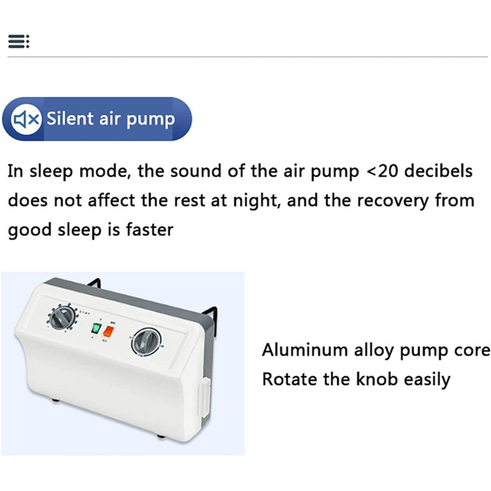 Протипролежневий матрац FOOJO, матрац зі змінним тиском, функцією підйому та перекидання вліво/вправо, медичний надувний матрац для профілактики пролежнів та виразок під час декубіту