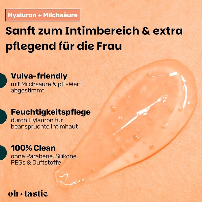 Натуральний зволожувальний лубрикант ohtastic з гіалуроном для жінок, 50 мл