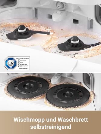 Робот-пилосос з функцією миття підлоги та підйомною шваброю, висувною та підйомною бічною щіткою, силою всмоктування 11 000 Па, са