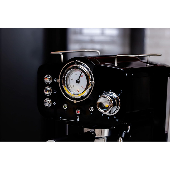 Кавоварка Zilan з піноутворювачем молока Машина для портафільтра Машина для капучино Кавоварка з портафільтром Резервуар для води 1,25 л 15 бар Ретро дизайн