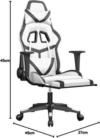 Ось оптимізований опис продукту для вашого ігрового крісла, що включає ключові характеристики, переваги та важливі деталі в чіткому, привабливому форматі, придатному для розміщення в електронній комерції. З підкладкою білого та чорного кольорів