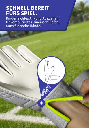 Воротарські рукавички Reusch Attrakt Grip Finger Support Junior Flexible для дітей та підлітків, футбольні рукавички із захистом пальців для всіх ігрових поверхонь та будь-яких погодних умов, сіро-жовті, розмір 6.5