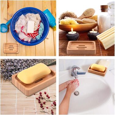 Шматки натурального дерев'яного бамбукового мила Дерев'яний душ ручної роботи мильниця мильниця для мила скраббер губки раковина п