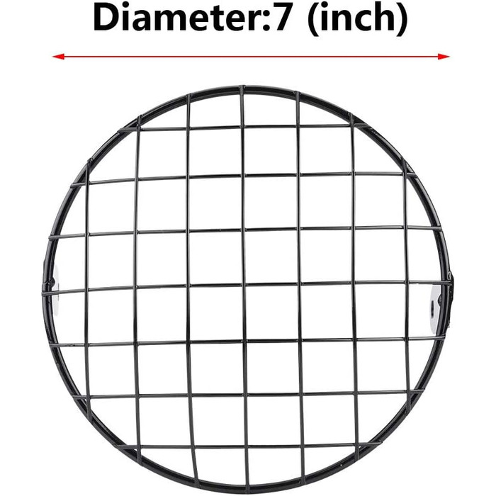 Для решітки світла - 7 дюймів Решітка фар для мотоцикла Захист фар Мотоцикл Для кафе Гонщик (чорний) Решітка фари Motorr Для кафе Racer Для маяка сітка 17см (чорна)