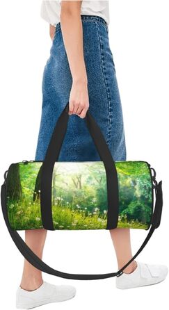 Спортивна сумка-мішок для подорожей та пляжу, з весняним природним принтом Краєвид, чорна, універсальний розмір, дорожня сумка