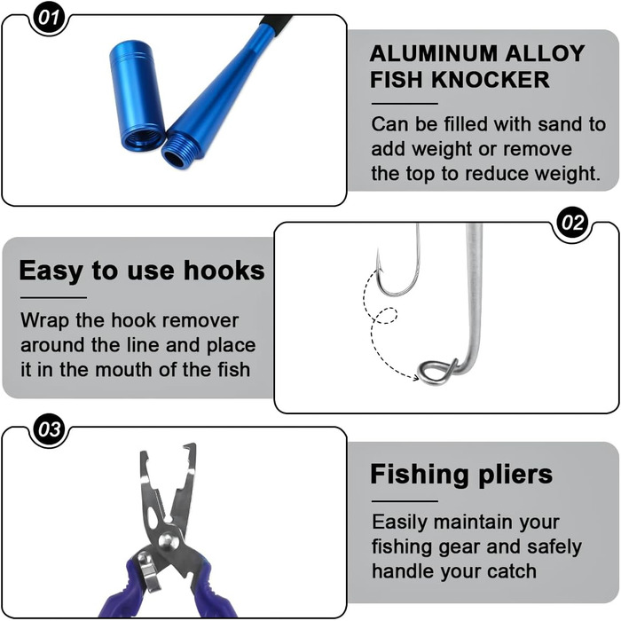 Знімні гачки 24,5 см. Приголомшливий пристрій для риболовлі з рибальськими щипцями, рибальські приналежності для вбивства риби з пристроєм для зняття гачка, багатофункціональні рибальські кліщі для початківців лову форелі на відкритому повітрі.