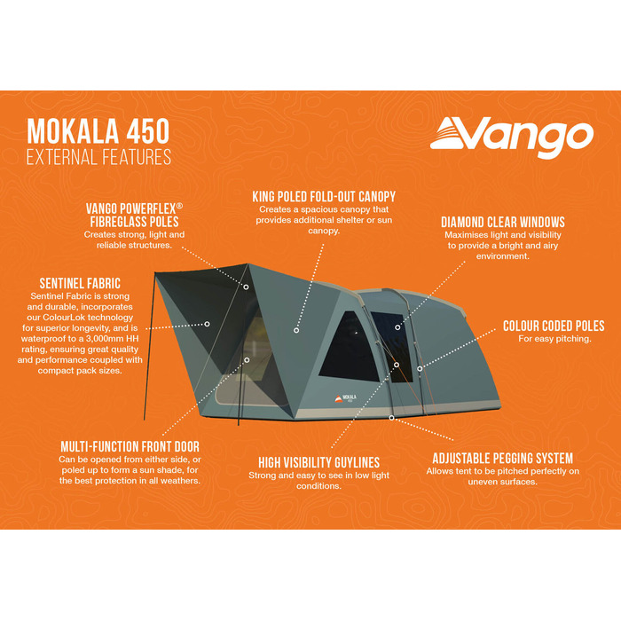 Намет чотиримісний Vango Mokala 450 Mineral Green (TETMOKALA000001)