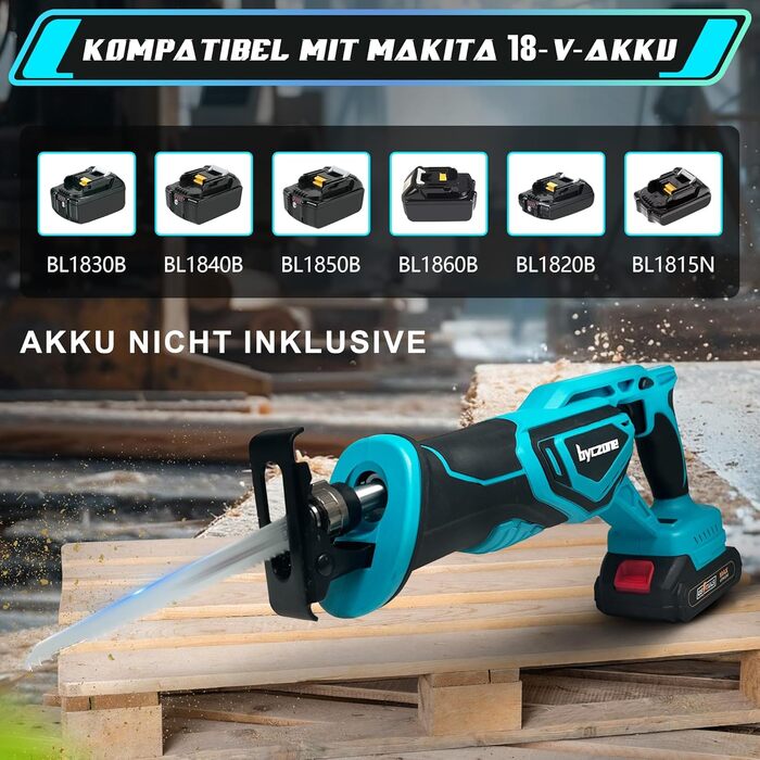 Професійна акумуляторна пила, акумуляторна пила, сумісна з акумулятором Makita 18 В, ідеально підходить для пиляння деревини/сталі