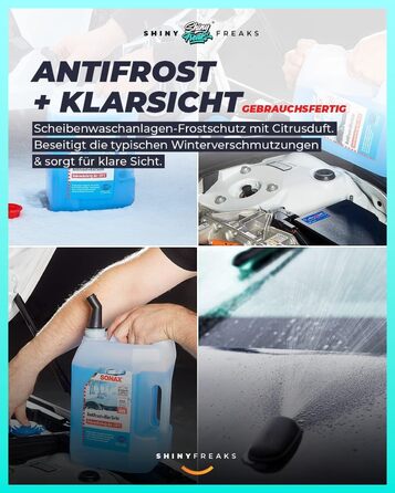 Автомобільний комплект антифризу - Sonax Antifrost Clear Sight Ready to use (5 л) з 2 протиожеледними засобами для лобового скла та скребками для льоду - Для чіткої видимості взимку - Антифриз для лобового скла Антифриз Система омивача лобового скла Готов