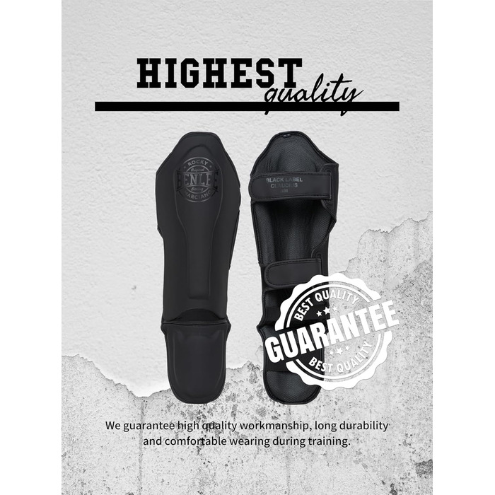 Щитки для гомілок BENLEE зі штучної шкіри Claudius чорні, розмір L-XL