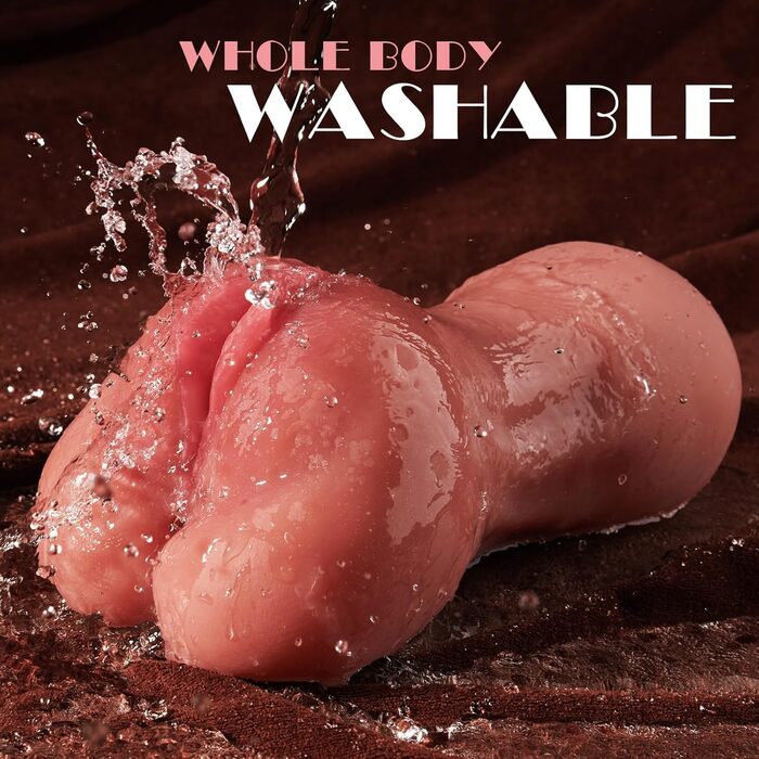 Кишенькова 3-в-1 кицька - реалістичний 3D гумовий мастурбатор для чоловіків, секс-іграшка з грудьми, вагінальний та анальний секс