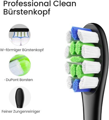 Блакитний Подарунковий Набір Електрична зубна щітка з 3 насадками, Водонепроникна IPX7, 5 режимів чищення, Таймер, Чохол для подорожей, Блакитний колір ()