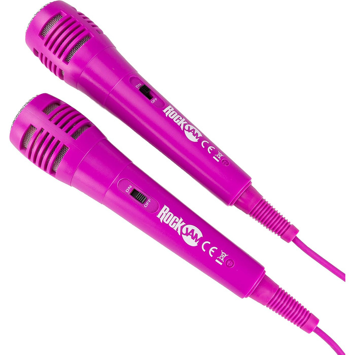 Караоке-машина RockJam 10 Вт, акумуляторна, з двома мікрофонами, рожева