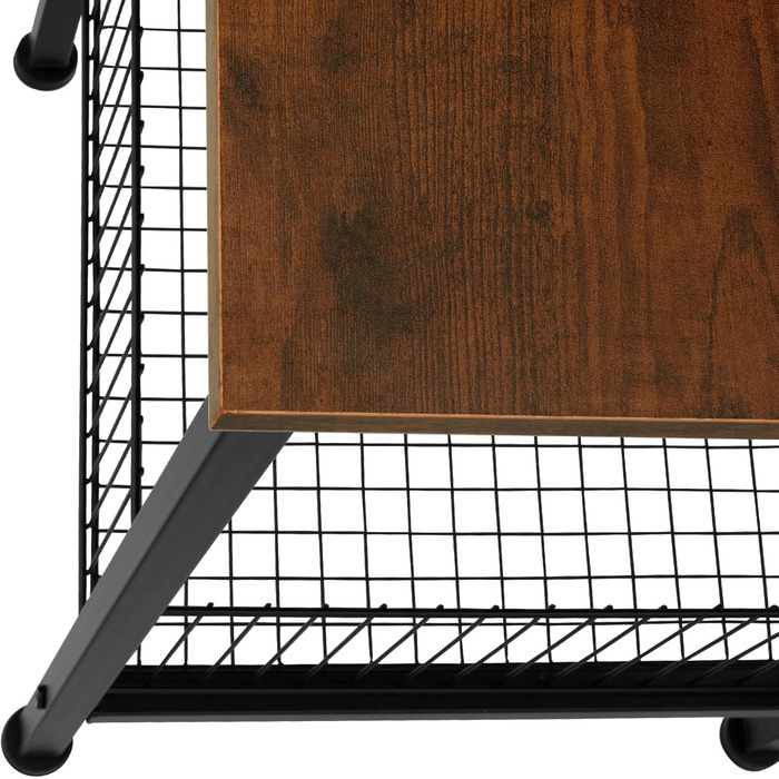 Журнальний столик tectake з місцем для зберігання, журнальний столик із сітчастим кошиком, тумбочка 40 x 40 x 55,5 см, декор для спальні, декоративні меблі для вітальні, підставка для рослин - індустріальне темне дерево, рустикальний індустріальний темно-