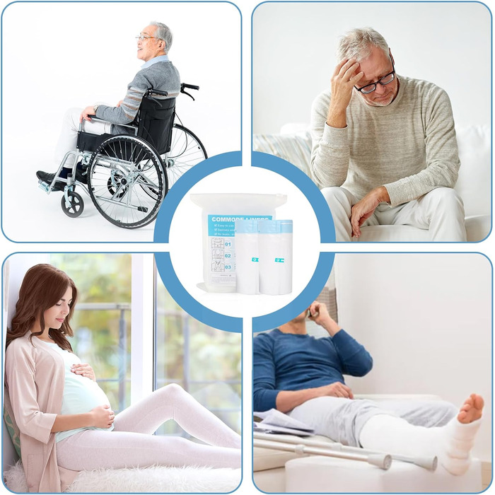 Туалетних пакетів, одноразові туалетні пакети, гігієнічні пакети, портативні пакети, одноразові сміттєві пакети для туалетних стільців, ідеально підходять для килимків для туалетних стільців, 80