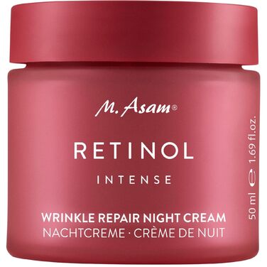 М. Asam RETINOL INTENSE Нічний крем для інтенсивної корекції зморшок (50 мл) Антиейдж крем з ретинолом для інтенсивного нічного догляду, помітного зменшення зморшок та ефективного догляду за зрілою шкірою обличчя ()