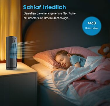 Настільний вентилятор PureMate Mini з 3 швидкостями обертання, автоматичне коливання на 70, невелика висота вентилятора 33 см, іде