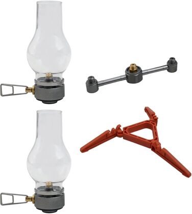 Газовий ліхтар з підсвічуванням, газова лампа, газовий ліхтар для кемпінгу, 12 см, підходить для походів та кемпінгу, 1 комплект