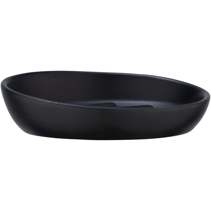 Мильниця WENKO Mod. Badi Black, високоякісна кераміка з матовою поверхнею, мильниця простої, однотонної форми чорна 3 x 11,5 x 11,