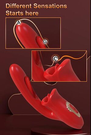 Силікон 3 в 1 фалоімітатор Кролик Вібратори з 10 режимами вібрації ляпасів Смоктання язика для неї, тихий стимулятор клітора точки G Анальний вібратор Масажна паличка Еротичні секс-іграшки для пар Жіночий (A) Стиль A