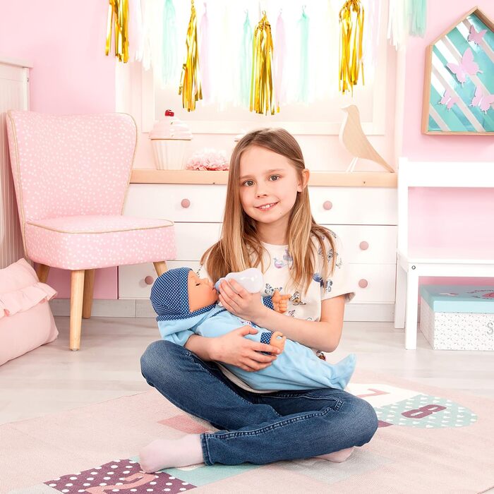 Функціональна лялька Hello Baby Boy з аксесуарами, 46 см, блакитна, 94683AA -