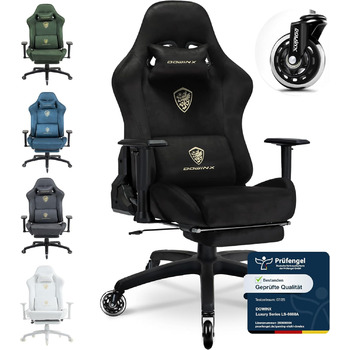 Ігрове крісло Dowinx, дихаюче та ергономічне офісне крісло з мікрофібри велюру, м&39яке сидіння, що нагадує хутро, регульоване робоче крісло з підставкою для ніг, світло-чорне