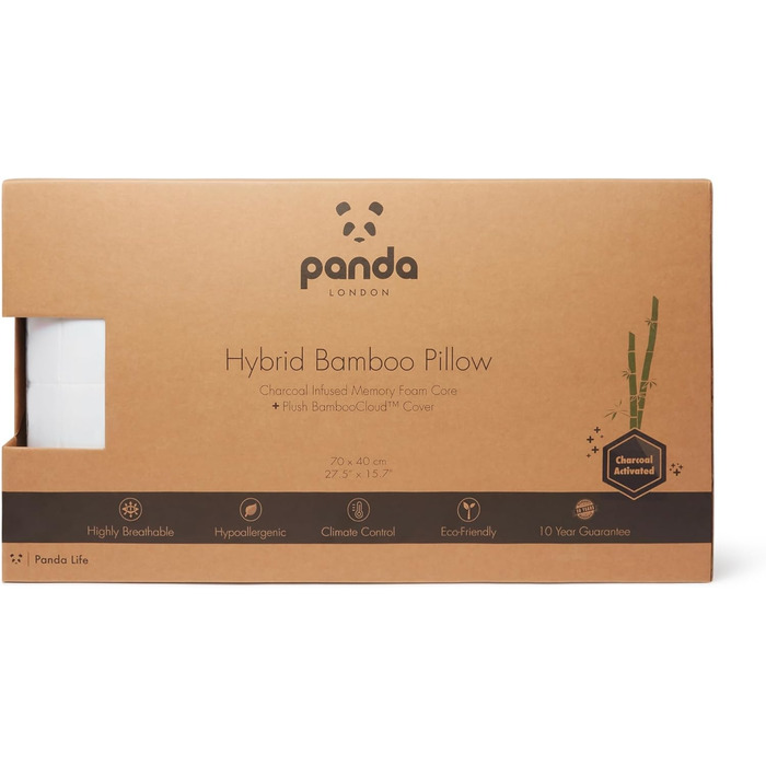 Гібридна бамбукова подушка Panda мякий, дихаючий бамбуковий чохол, ортопедична піна з ефектом памяті Lyocell