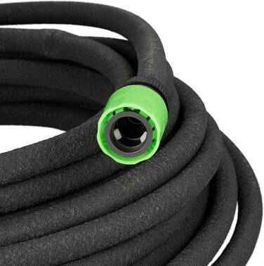 Крапельний шланг, 50 м, перфорований шланг для поливу високих грядок та живоплотів, садовий шланг, чорний