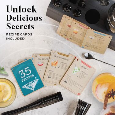 Професійний набір шейкерів для бармена Mixology 14 предметів для коктейлів   Martini (Jet Black, шейкер Cobbler)