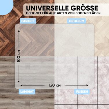 Захисний килимок для підлоги Bjrn&Schiller, нековзний килимок для офісного крісла, килимок для підлоги, стійкий до подряпин килимок для крісла, захисний килимок, килимок для офісних крісел (прозорий, 100 x 120 см) прозорий 100 x 120 см