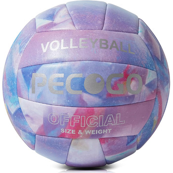 Волейбольний м'яч Тренувальний, Розмір 5, М'яка штучна шкіра, Фіолетовий, Для приміщень та вулиці, Для початківців та дорослих