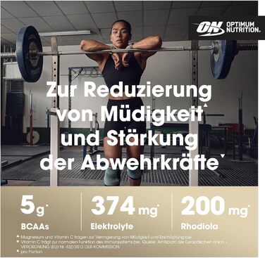 Порошок BCAA Optimum Nutrition Gold Standard, зі смаком полуниці та ківі, 266 г, 28 порцій