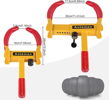 Паркувальний кіготь Trintion Wheel Claw з запобіжним замком і 2 ключами з мідним сердечником Запобіжний замок для автомобілів Караван Причіп Мотоциклетні вантажівки Кіготь шини Протиугінний