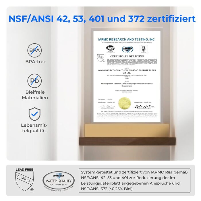 Зменшує вміст хлору, свинцю, ртуті, PFAS, PFOA/PFOS, 757 літрів, синій, 3 months filter, 6l water filter cups