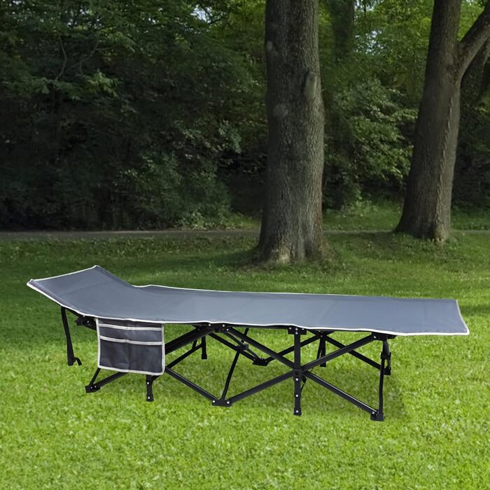 Розкладне похідне ліжко з сумкою для зберігання, транспортна сумка, до 250 кг, 190x62x38 см, кемпінговий шезлонг для дорослих, сад, кемпінг, подорожі, на природі, в приміщенні