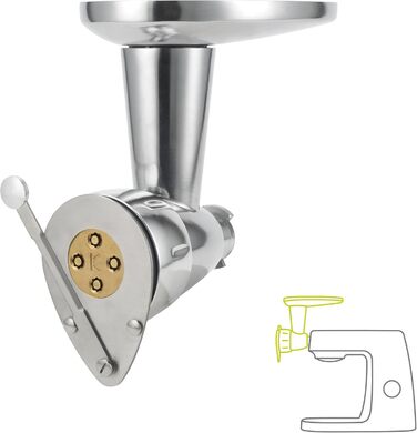 Прес для пасти Kenwood Fresca KAX92. A0ME, аксесуари Кухонні комбайни, корпус з нержавіючої сталі, включаючи бронзову вставку для макаронів Maccheroni rigati