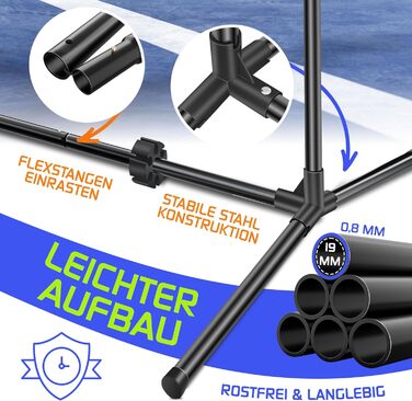 Сітка для бадмінтону KESSER, сітка для тенісу Сітка для волана з регулюванням висоти у 3 напрямках 107/120/155 см, комплект включає сітку, 3 волани та 3 тенісні м&39ячі, сумку для перенесення, міцну залізну раму, для використання в приміщенні та на вулиці