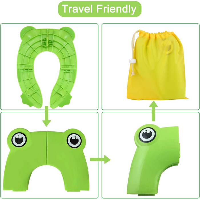 Складний тренажер для дитячого унітазу PandaEar Портативне туристичне сидіння для унітазу. Чохли на сидіння з протиковзкою силікон