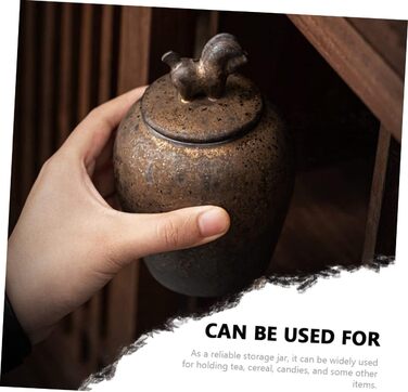 Керамічна ємність для чаю, щільно закривається, невелика побутова банка для зберігання чаю, контактує з харчовими продуктами, міцна та практична кришка