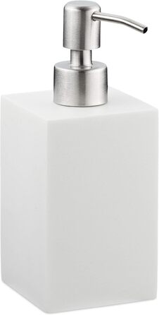 Дозатор для мила Relaxdays 300 мл, багаторазовий, для ванної кімнати, кухні, квадратний дозатор для рідкого мила, поліуретан, насо