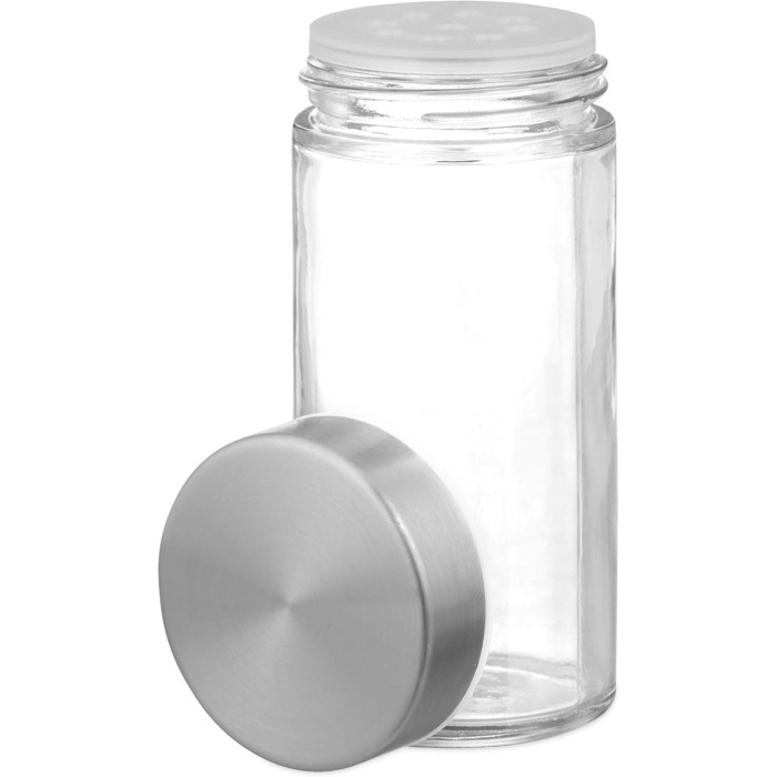 Карусель для спецій Relaxdays з 20 баночками для спецій, обертається на 360, контейнери для спецій для посипання, висота 34,5 см, нержавіюча сталь, срібло