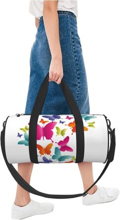 Спортивна сумка-мішок для подорожей з яскравим принтом метеликів, чорна, універсальний розмір, дорожня сумка