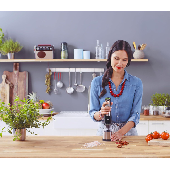 Насадка для побутової кавомолки та спецій Braun MQS 270 SI з системою EasyClick Plus - Аксесуари для побутового ручного блендера Braun MultiQuick 7 and 9, срібло