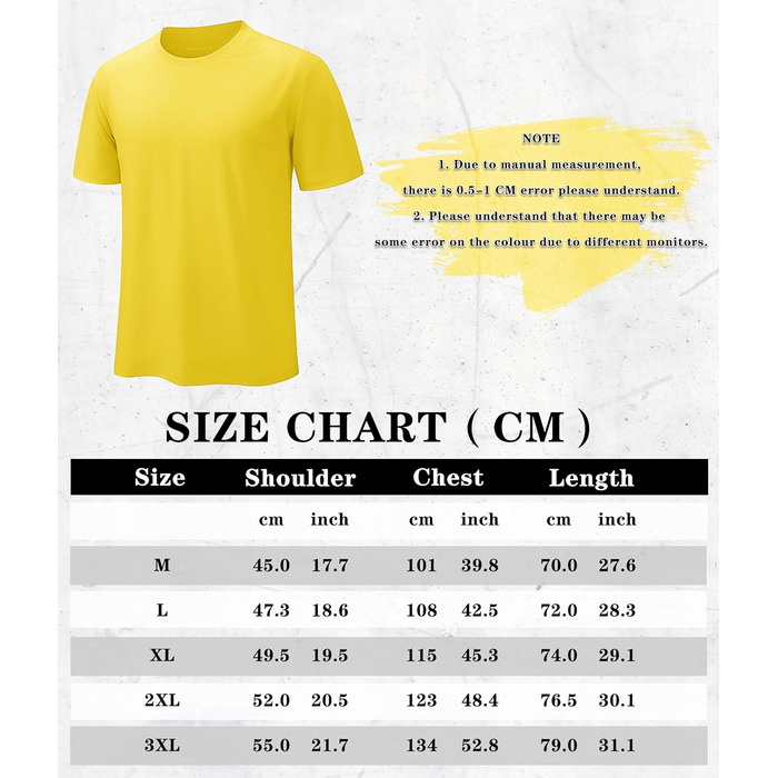 Чоловіча футболка CAVVA UV UPF80 з короткими рукавами, функціональна, дихаюча, з круглим вирізом, жовтого кольору, XL