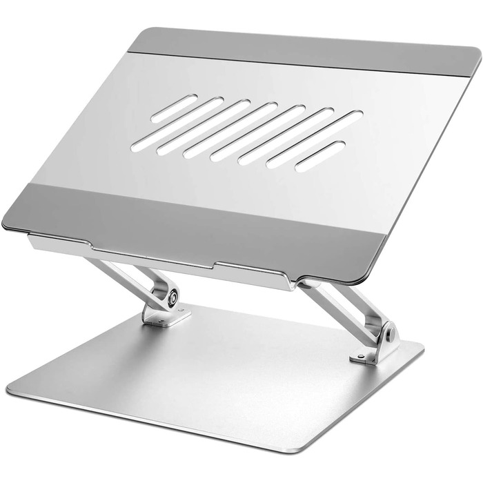 Підставка для ноутбука Konsol, складна, з регульованим кутом нахилу, легка та міцна з алюмінію, сумісна з ноутбуками до 17 дюймів (Золота)